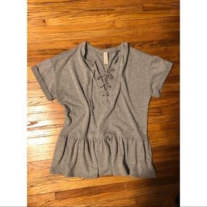 Allison Joy Grey Peplum Evereve Blouse